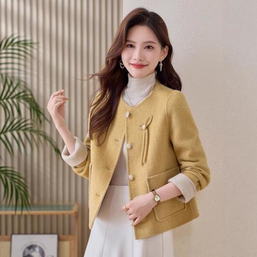小香风双面呢羊毛大衣，韩系减龄显瘦气质毛呢外套HR-ZYQ25239 商品图0