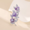 高级感紫色水晶花朵垂蔓花藤胸针，精致优雅西装晚宴设计感配饰胸花LY-M-374 商品缩略图0