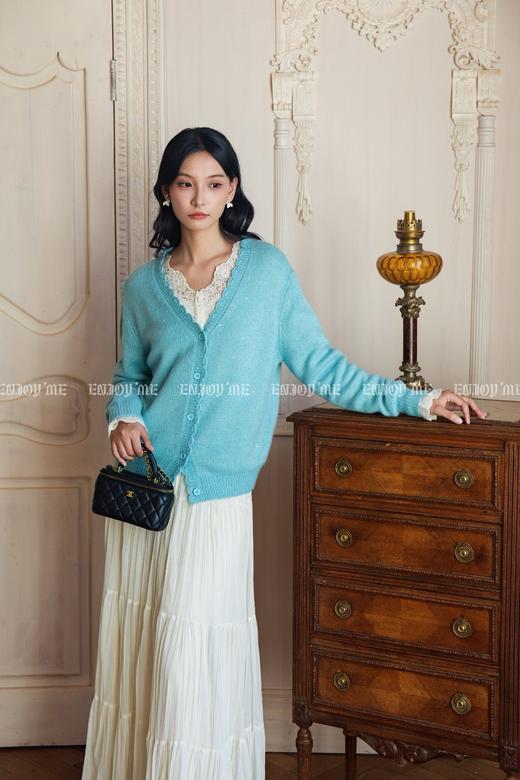 【门店同款】ENJOY冬季“暖冬软糖”波浪边V领针织开衫 166796213 商品图8