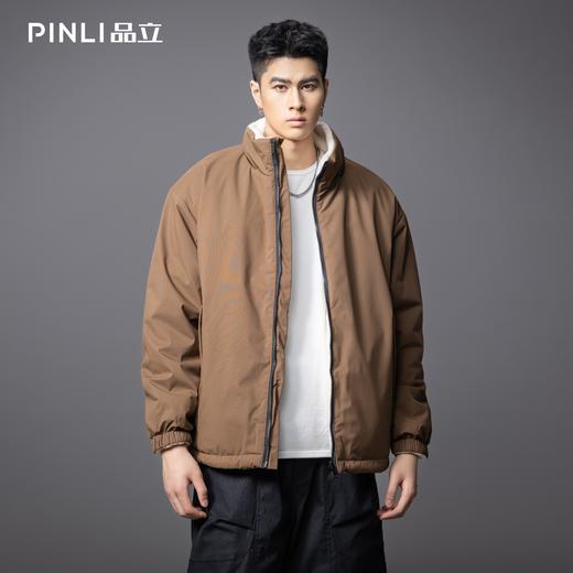 PINLI品立2025秋冬新款双面穿立领棉服外套宽松潮牌加厚休闲棉衣GD253105100 商品图5