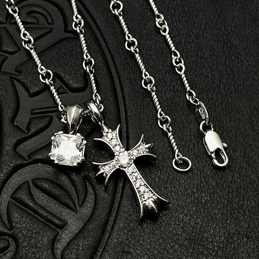 TB132-克罗心十字钻石方糖项链（XK*MM）-10.14直播款 商品图4