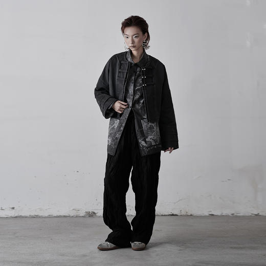 不裁 云尽秋·酵素重洗苦感棉短款三层袖外套 商品图3