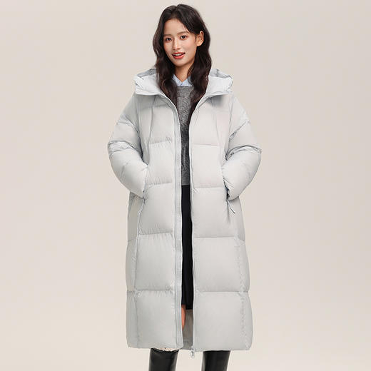 2025冬季泡芙羽绒服女宽松连帽长款过膝外套 商品图1
