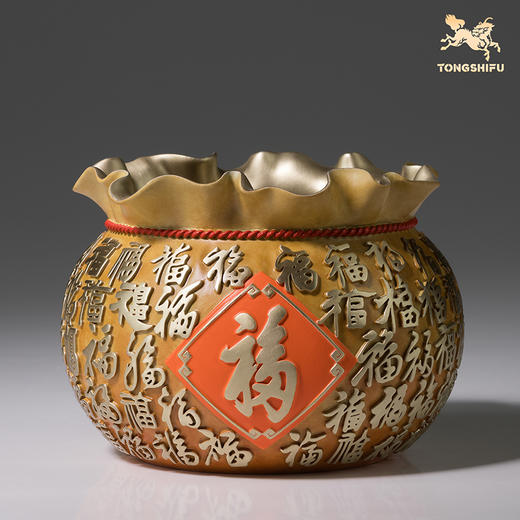 铜师傅《百福袋》客厅桌面铜摆件 家居装饰工艺品礼物 商品图1