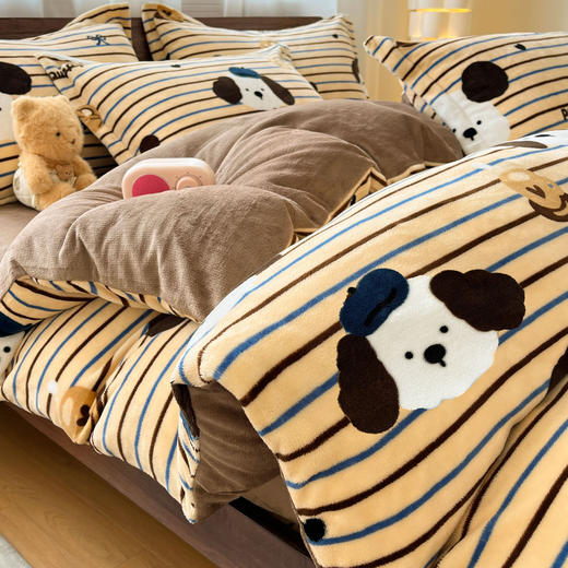 秋天的第一款四件套【韩国岛屿宿眠家居ins风双面牛奶绒四件套】 商品图10