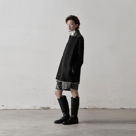 不裁 云尽秋·汉麻羊毛可拆领外套 商品图2