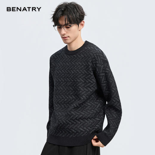 贝纳川冬季新品提花工艺多色套头毛衣ECT416006 商品图7