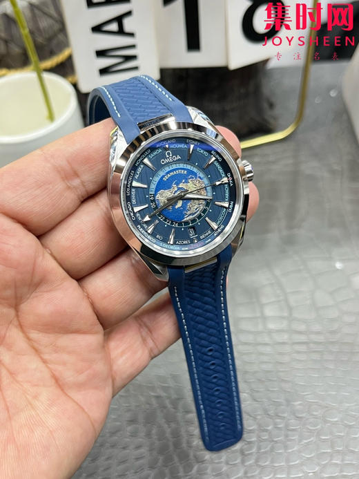 VS欧米茄海马世界时系列 VS海马世界时深海之蓝 蓝海马 海马世界时胶带款 男士腕表 表径43mm 商品图3