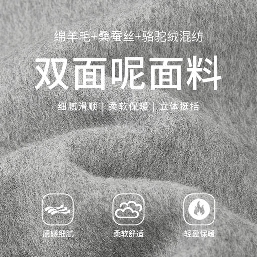 【商场同款】CNC5011 “ 智性灰色大衣 ” 蚕丝羊绒双面呢材质 中长款 轻暖无压 商品图1