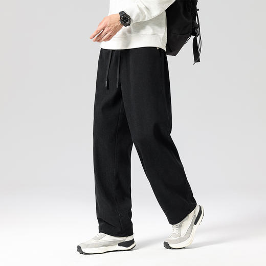 gxgjeans男装 【灯芯绒】25秋款针织直筒男士休闲长裤系带纯色百搭通勤裤男K&C 商品图3