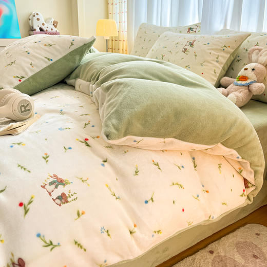 【商超爆款】丝享牛奶绒法式氛围感松弛感套件三件套/四件套 商品图2