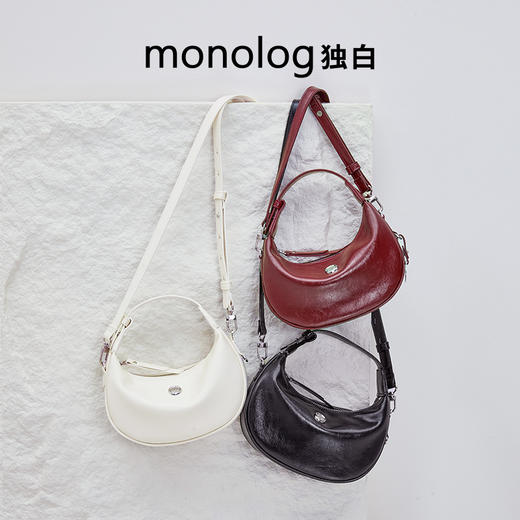 独白X卡拉羊 灵动小月牙包原创设计单肩包出片百搭手拎女包D4051 商品图5