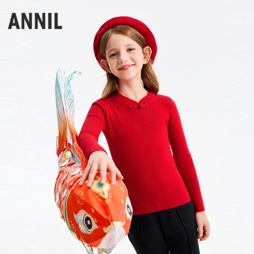 【新年波】女童立领长袖针织衫春季新款安奈儿童装EG614504 商品图0