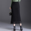 QYM 7103-Y蕾丝边包臀裙半身裙直筒一步裙气质裙 商品缩略图1