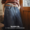马登美式复古水洗拼接宽松阔腿显瘦香蕉镰弯刀工装牛仔裤子女士秋 商品缩略图1