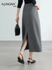 【浣熊绒羊毛针织】阿菁娜秋季新款高支羊毛直筒半裙松紧腰H型剪裁法式慵懒显瘦百搭F30D213002 商品缩略图7