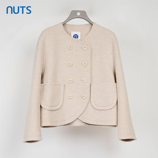 NUTS商场同款秋冬新款简约宽松通勤日常呢料短外套女348153389 商品图0