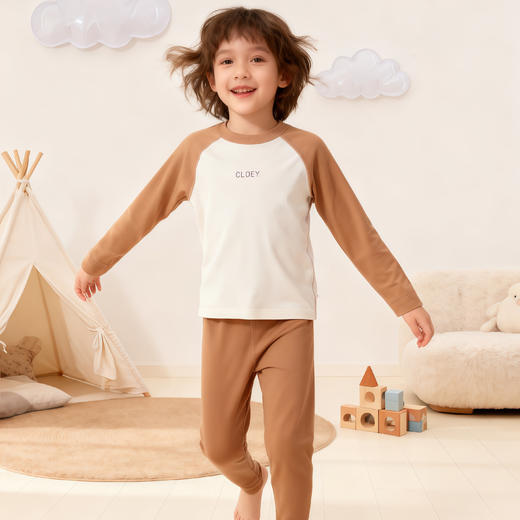 69元2套【轻梵 男女童保暖套装】双面磨毛A类标准 100-160码秋衣秋裤 无骨套装加绒 男女童保暖内衣 中大童打底衫！ ZXT 商品图3