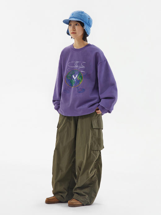 CryingCenter 紫色地球印花圆领卫衣 哭喊中心 商品图2