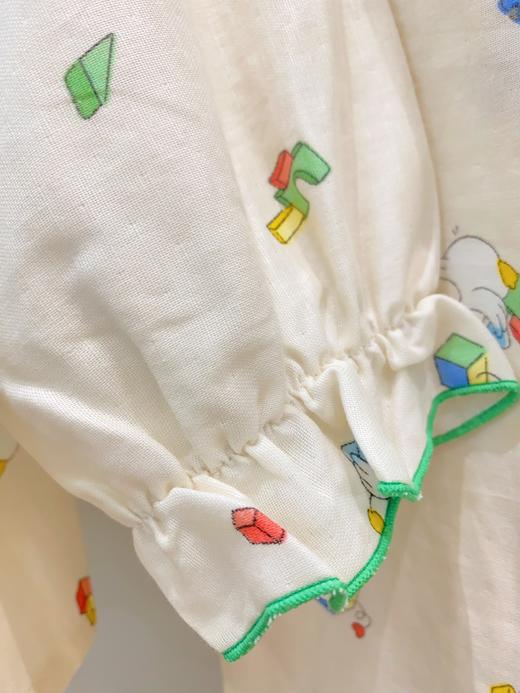 松植屋亲子女款花边领纯棉纱布长袖睡衣套装女款双层纱家居服 商品图4