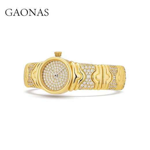 GAONAS日月同辉金色艺术时尚贵气奢华金色手表11609SGO 商品图2