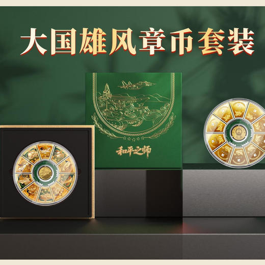 大国雄风《和平之师》纪念章套装， 人民文创荣誉出品，将十大国之重器一次集结。 商品图0