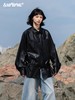 早乙女惠子saotome/STMCS13147/铆钉绑带收腰皮衬衫 商品缩略图0