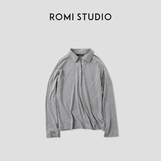 ROMI STUDIO“松弛随性”棉质无束缚感宽松polo领长袖T恤RWCASU5261 商品图0