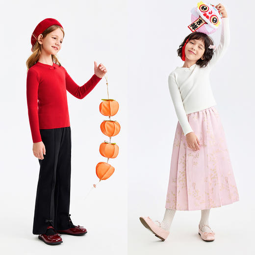 【新年波】女童立领长袖针织衫春季新款安奈儿童装EG614504 商品图3