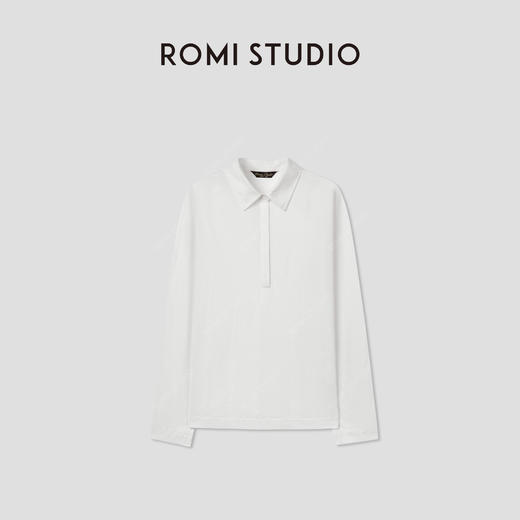 ROMI STUDIO“松弛随性”棉质无束缚感宽松polo领长袖T恤RWCASU5261 商品图3