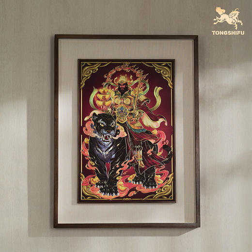 铜师傅 手工錾刻 铜雕画《赵公明》客厅玄关沙发背景墙装饰挂画 商品图2