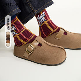 西遇一脚蹬勃肯鞋半拖女新款秋季懒人包头拖鞋增高厚底吐司鞋K0057160（单里）/K0057211（绒里）