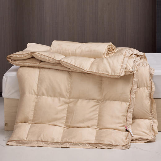 多喜爱 金羽朵95进口白鹅绒桑蚕丝子母被 栖金枕月【鹅绒母被+蚕丝子被】【95%绒子含量】【100%双宫茧桑蚕丝】【1000+清洁度】【波兰进口】3D航空舱  20CM开口 商品图8