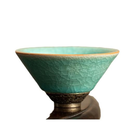 「“冰花”盏·日进斗金主人杯」开片可养冰花单杯品茗杯陶瓷家用个人专用喝茶单杯餐饮用具 商品图4