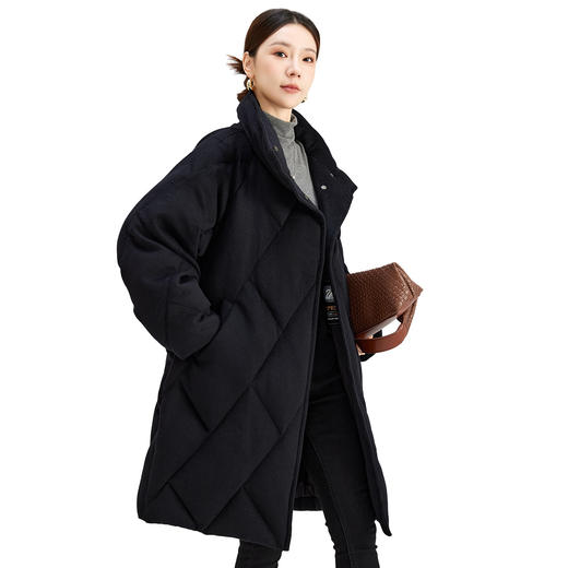 SM 8520复古国潮立领菱格鹅绒加厚外套休闲保暖宽松款 商品图4