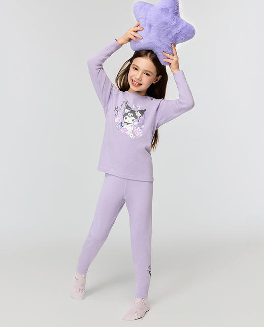 【春上新】8楼爱慕儿童Aimer Kids女孩25AW暖阳酷洛米花语单层圆领长袖AK172J821，吊牌价399元 商品图3