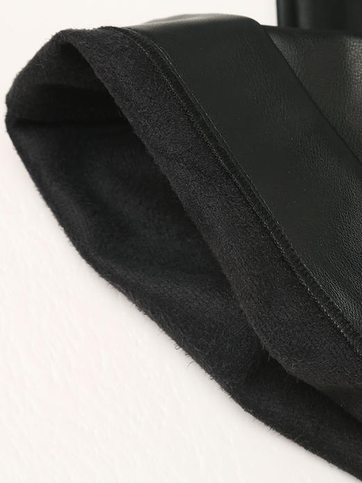 秋冬季新款黑色皮裤女宽松显瘦松紧腰阔腿裤复古风时尚休闲九分裤 商品图4