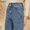 NUTS商场同款秋冬季蓝色复古气质高腰修身微喇牛仔裤女341112222 商品缩略图3