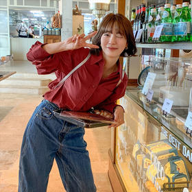 车厘子红港风衬衫｜上身高级耐看，怎么搭都出片【3-5天发货】