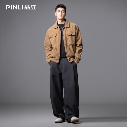 PINLI品立春季新款男士宽松纯色直筒长裤阔腿裤潮GD253117122 商品图2