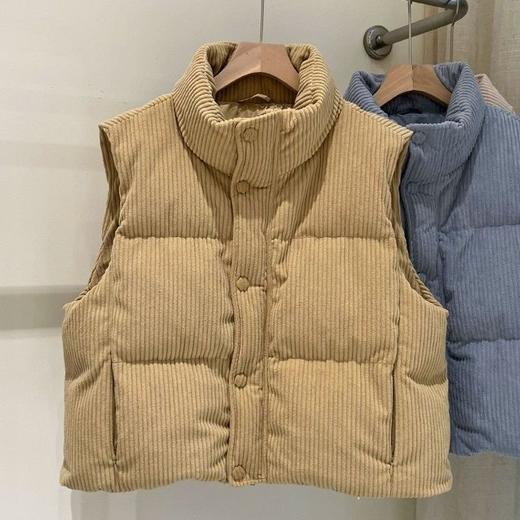 【灯芯绒加棉马甲】冬季新款韩版立领短款马夹 宽松时尚宽松背心 商品图7