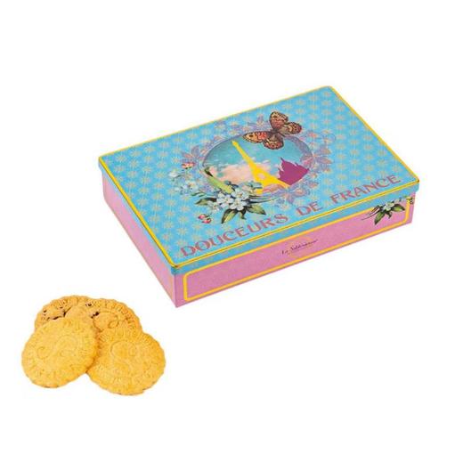La Sablesienne巧克力味饼干蝶舞巴黎长方礼罐150g 商品图0