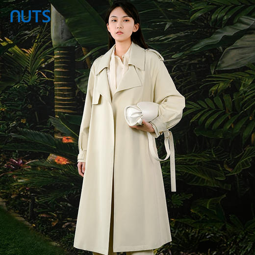 NUTS春秋季新款英伦风气质宽松显瘦中长款风衣外套女413041067 商品图0
