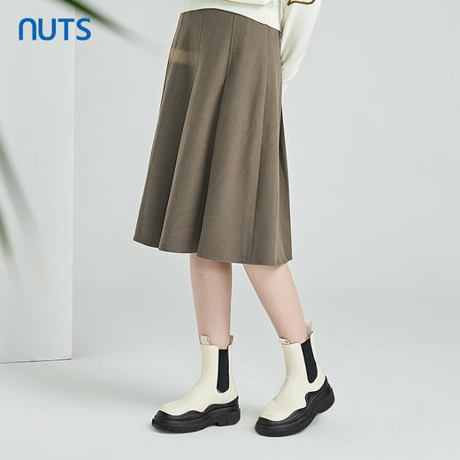 NUTS春秋季新款学院风气质百褶裙中长款半身裙女411061357 商品图2