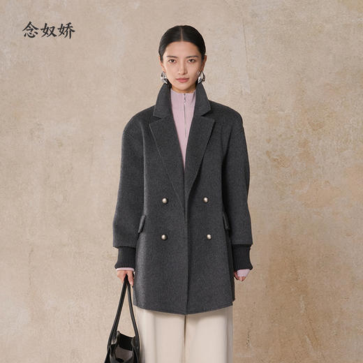 【商场同款】CNC5036 “ 松弛大衣 ” 绵羊毛双面呢 茧型包容身材 商品图0