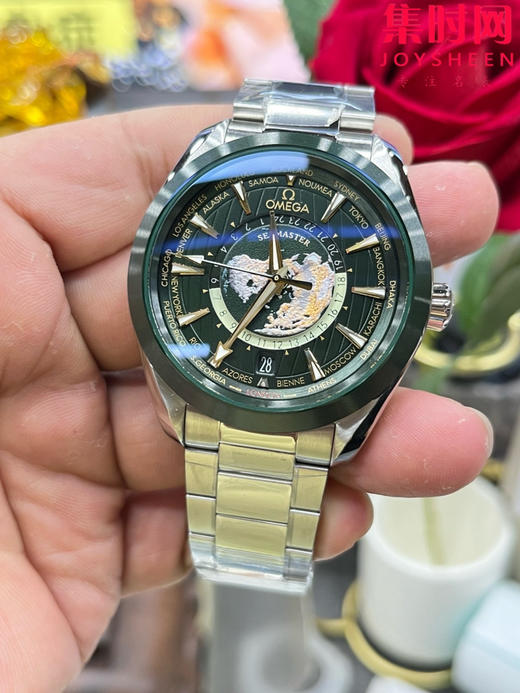 VS欧米茄新款海马世界时系列 VS海马世界时墨绿 绿海马 海马世界时绿色款 男士腕表 表径43mm 商品图1