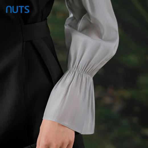 NUTS春秋季新款气质拼接高腰通勤A字中长款连衣裙女412101126 商品图3