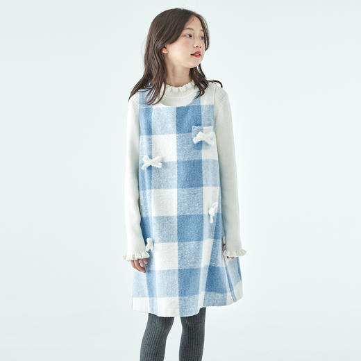 棵初25年冬季新款亲子中大女童木耳边针织打底衫棉羊绒混内搭上衣 商品图4