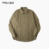 PINLI品立春季新款复古条纹捏褶衬衫潮牌休闲宽松长袖男衬衣B253113024 商品缩略图3