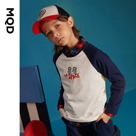 【MQD】童装男童长袖T恤春秋新款上衣中大童插肩袖儿童打底衫 商品图1